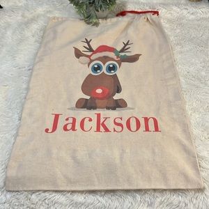 Jackson Rudolf Canvas Large Drawstring Overnight Gift Bag Pouch Like New